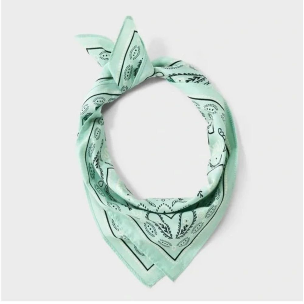 UT Mint Green Black Ivory Perfect As Is Kindness Blooms Paisley Floral Bandana